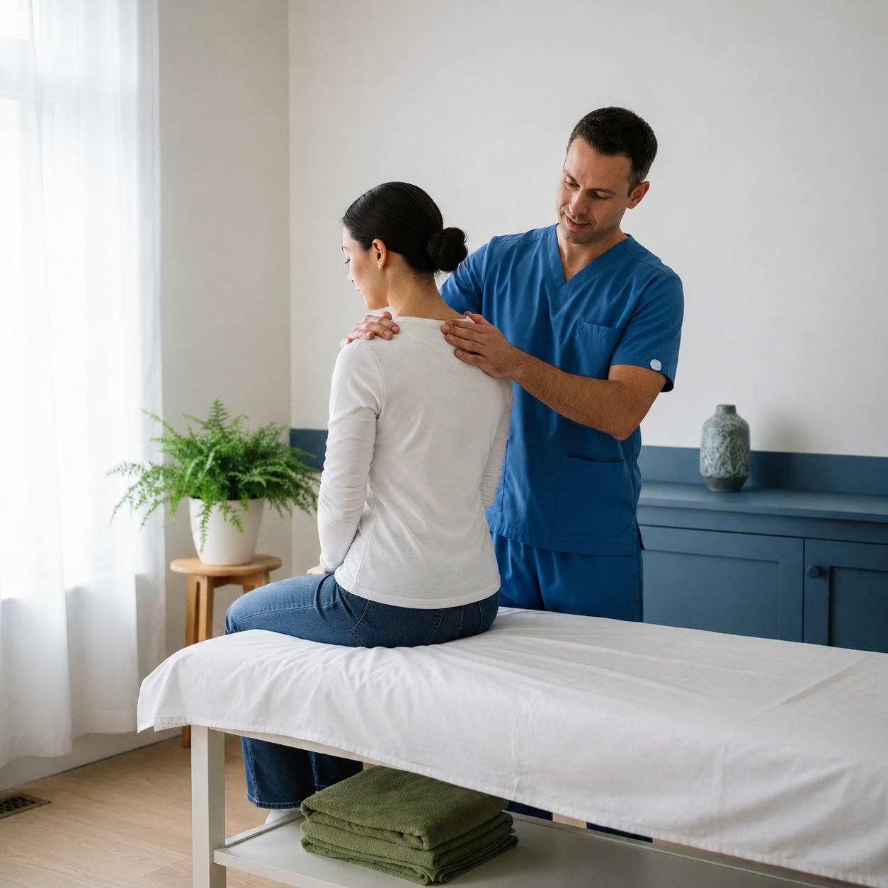 Patient receiving a gentle, modern chiropractic adjustment