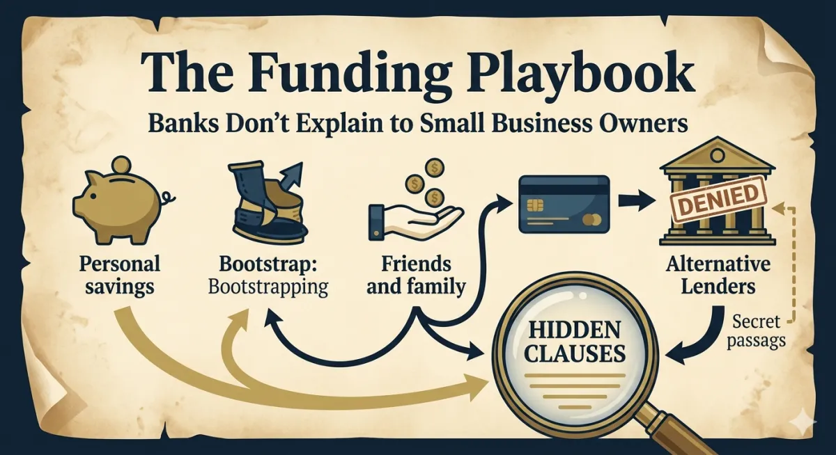 Small business owner reviewing funding strategy and business capital options