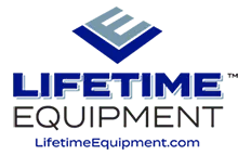 Lifetime Equipment company logo in bold black lettering