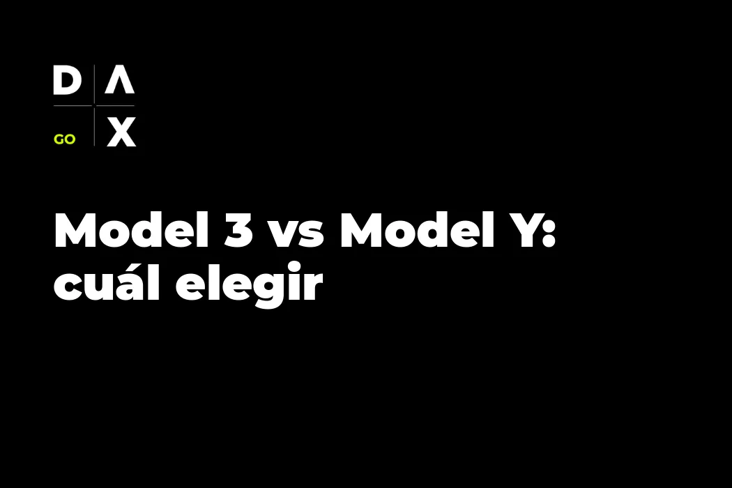 Tesla Model 3 y Model Y aparcados uno junto al otro en una carretera española, vistos de frente en comparativa directa