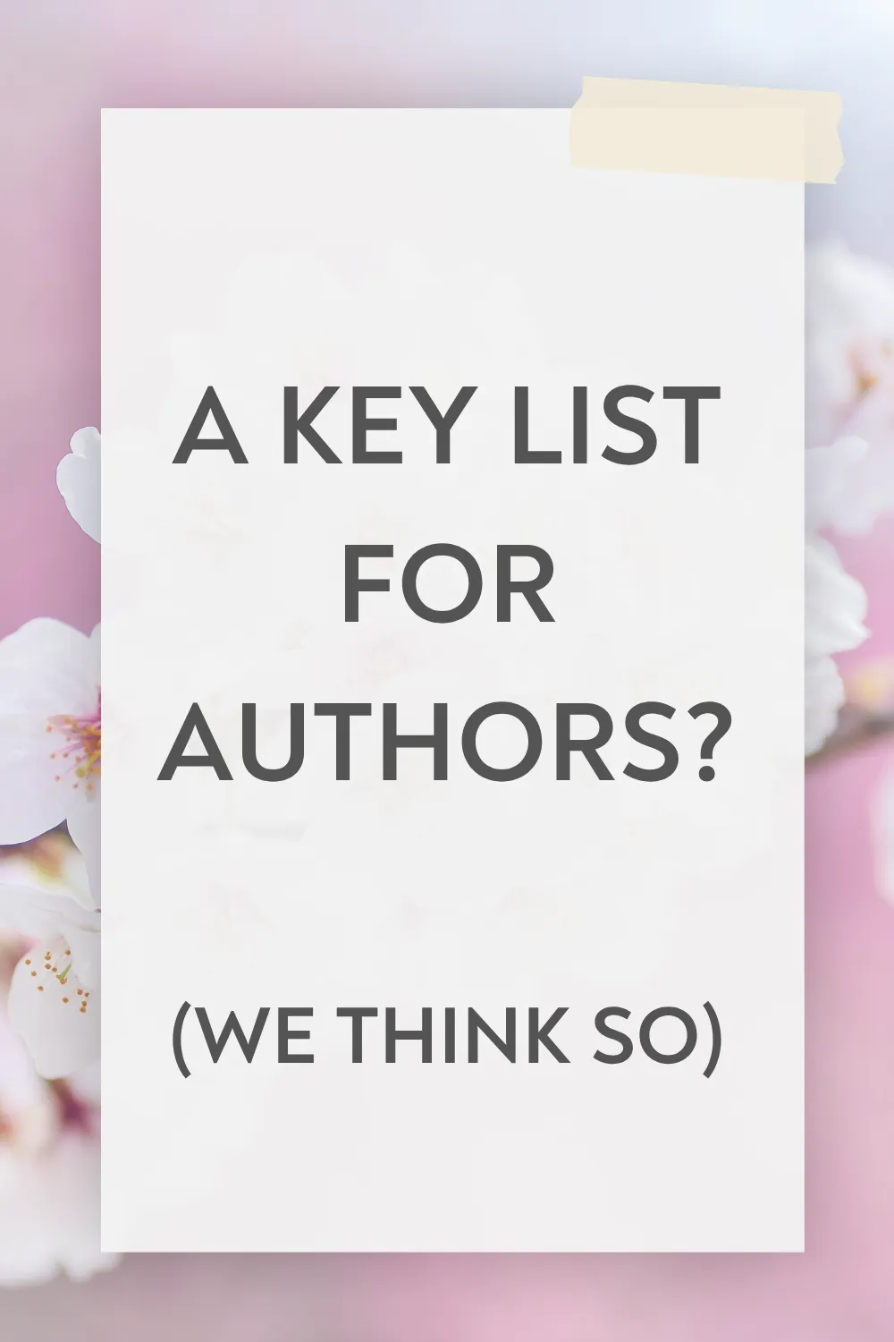 A Key List For Authors? Blog Cover Image