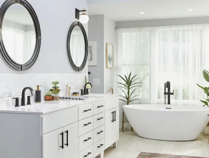 Full bath remodel featuring modern fixtures, custom cabinetry, and stylish tiles in Bridgeton, NJ.