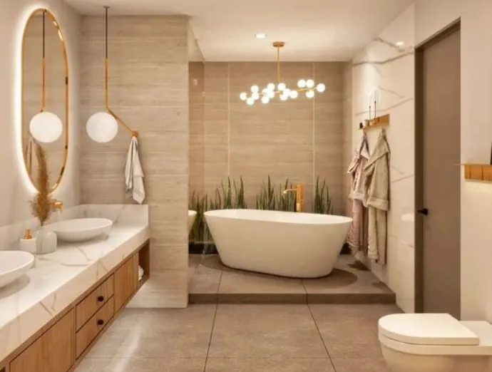 Master bath remodel featuring spacious layout, double sinks, and premium materials in Bridgeton, NJ.