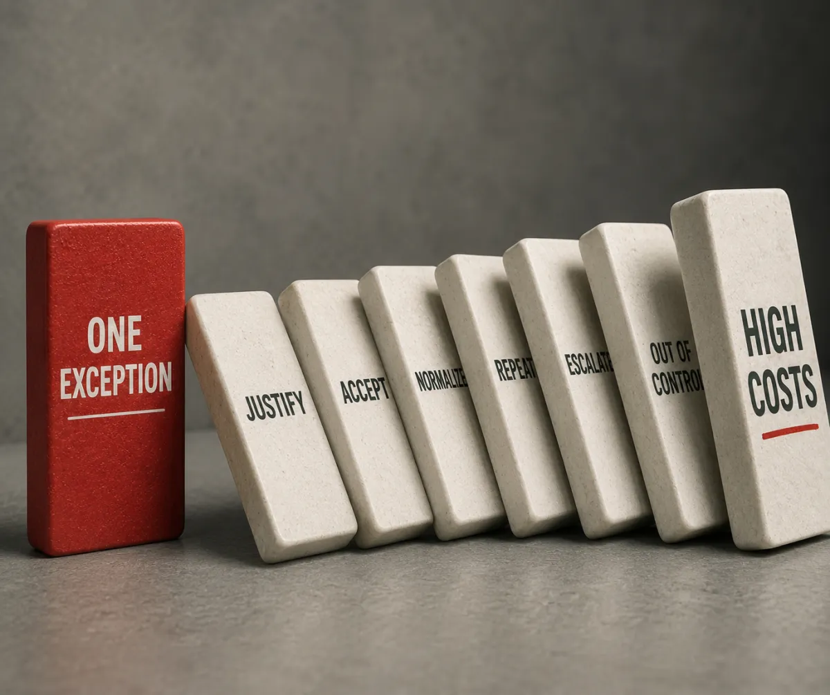 The Cost of Letting One Exception Slide