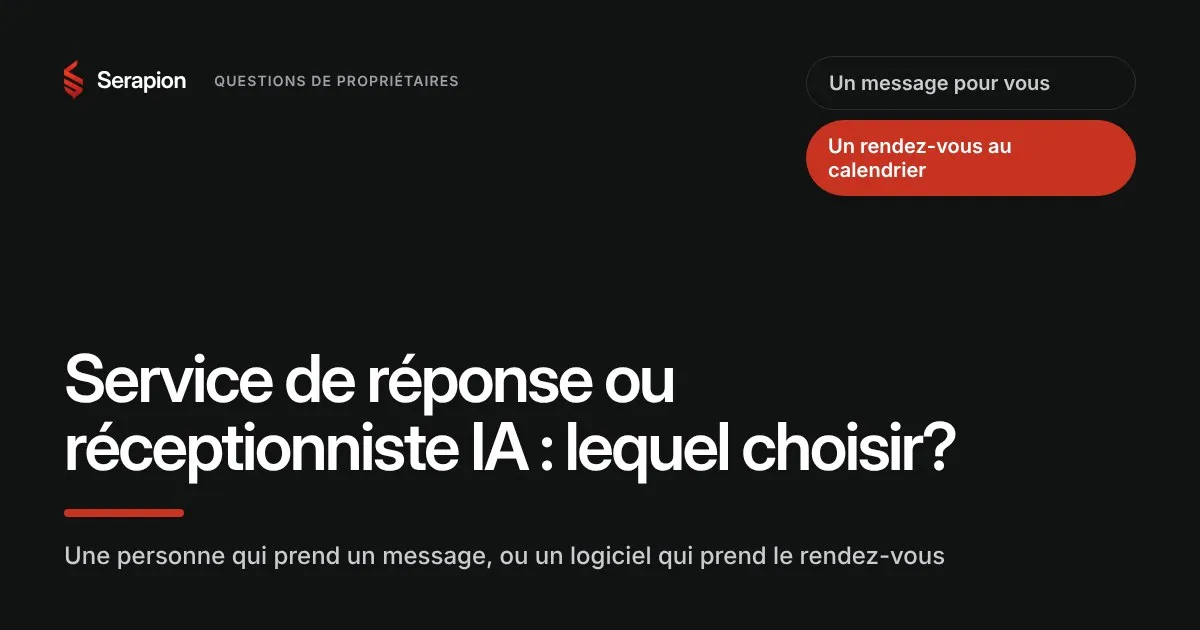 Service de réponse ou réceptionniste IA : lequel choisir?