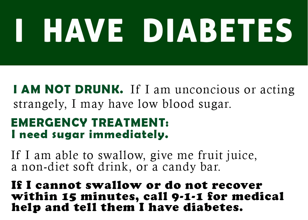 Laminated Wallet Size Diabetic Card JPG