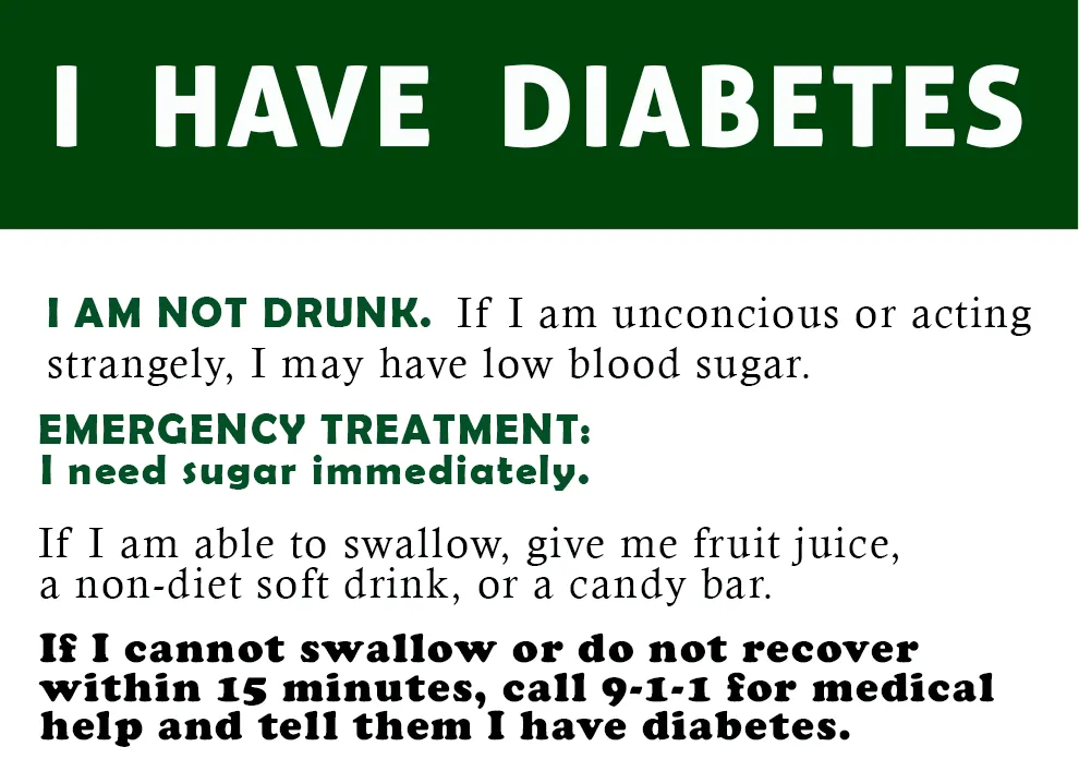 Laminated Wallet Size Diabetic Card PNG