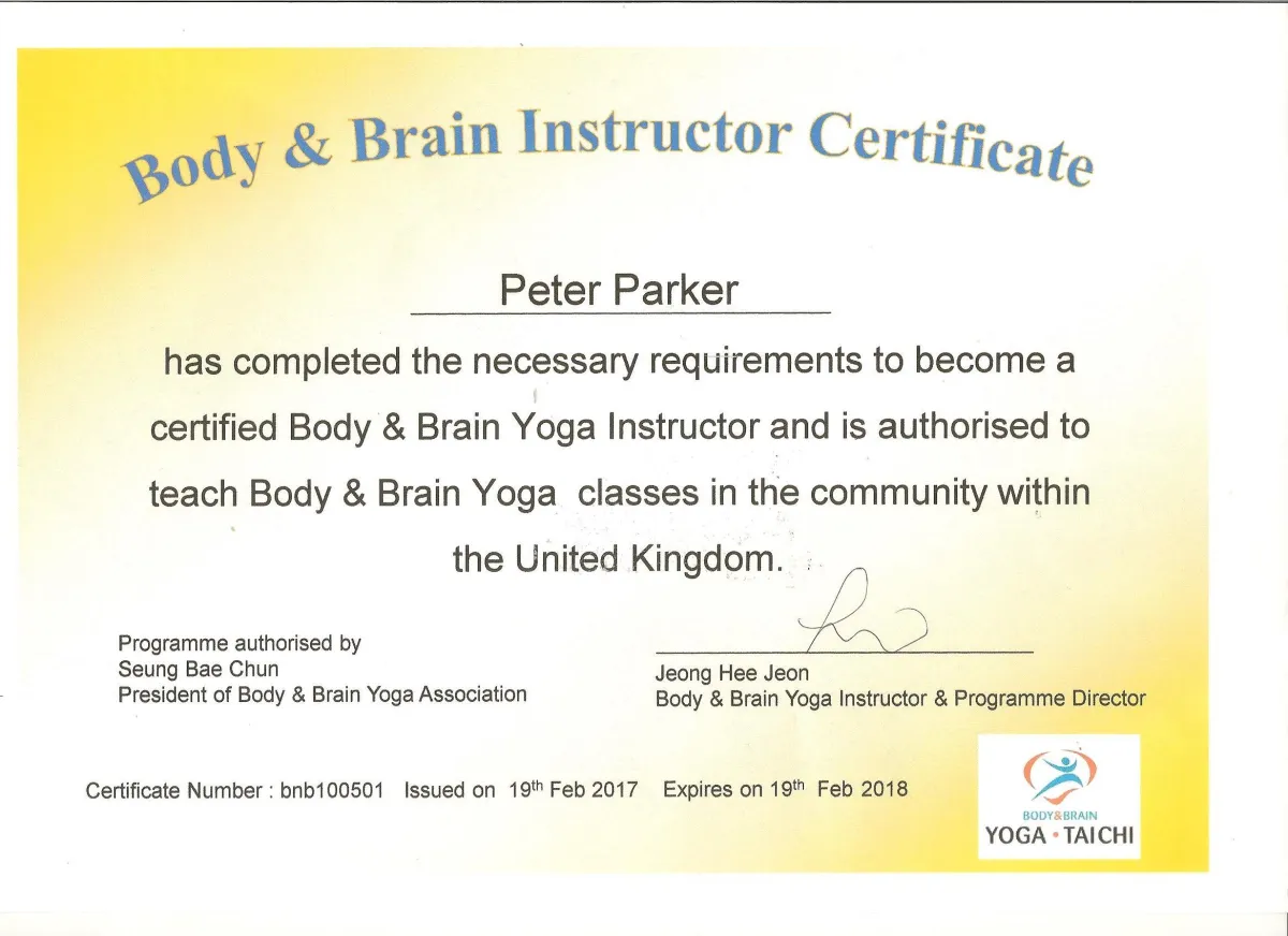 Instructor certificate