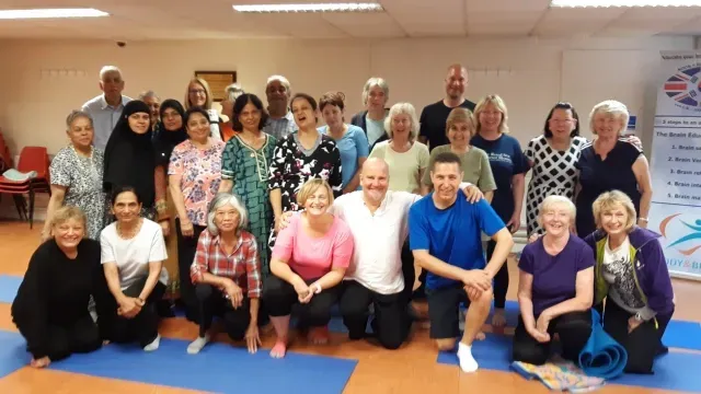 Peter with Qi Gong class at New Malden
