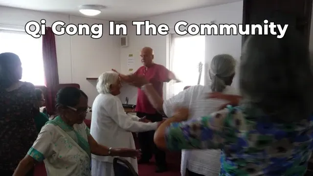 Peter teaching a Qi Gong Class in Chessington to a full house