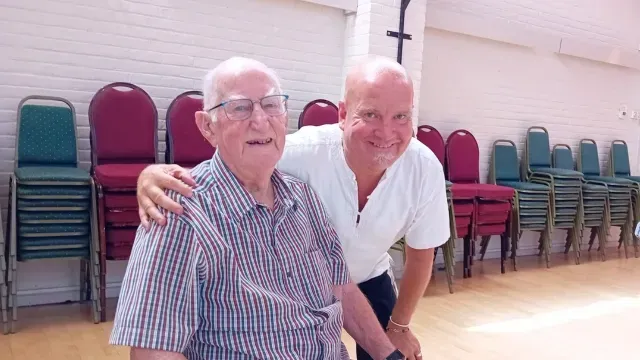 David with Peter after a Qi Gong class in Epsom