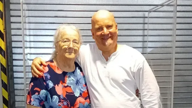 Christine with Peter after a Qi Gong class in Epsom