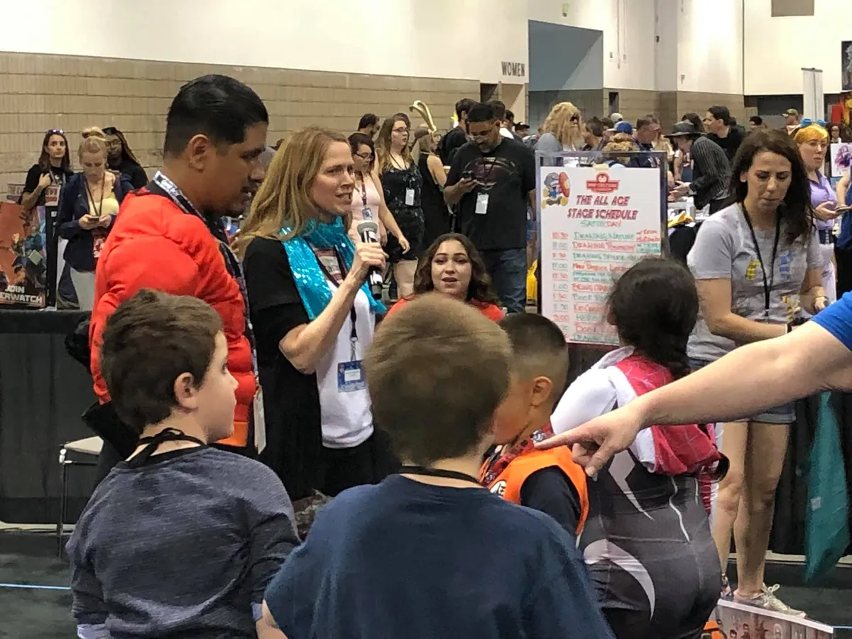 Diana with families at a live HLC event
