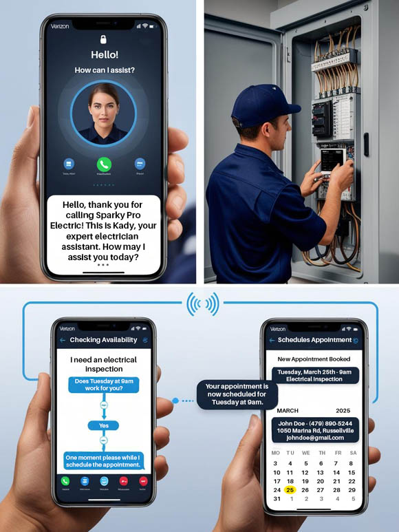 electrician virtual receptionist 24 7 call coverage