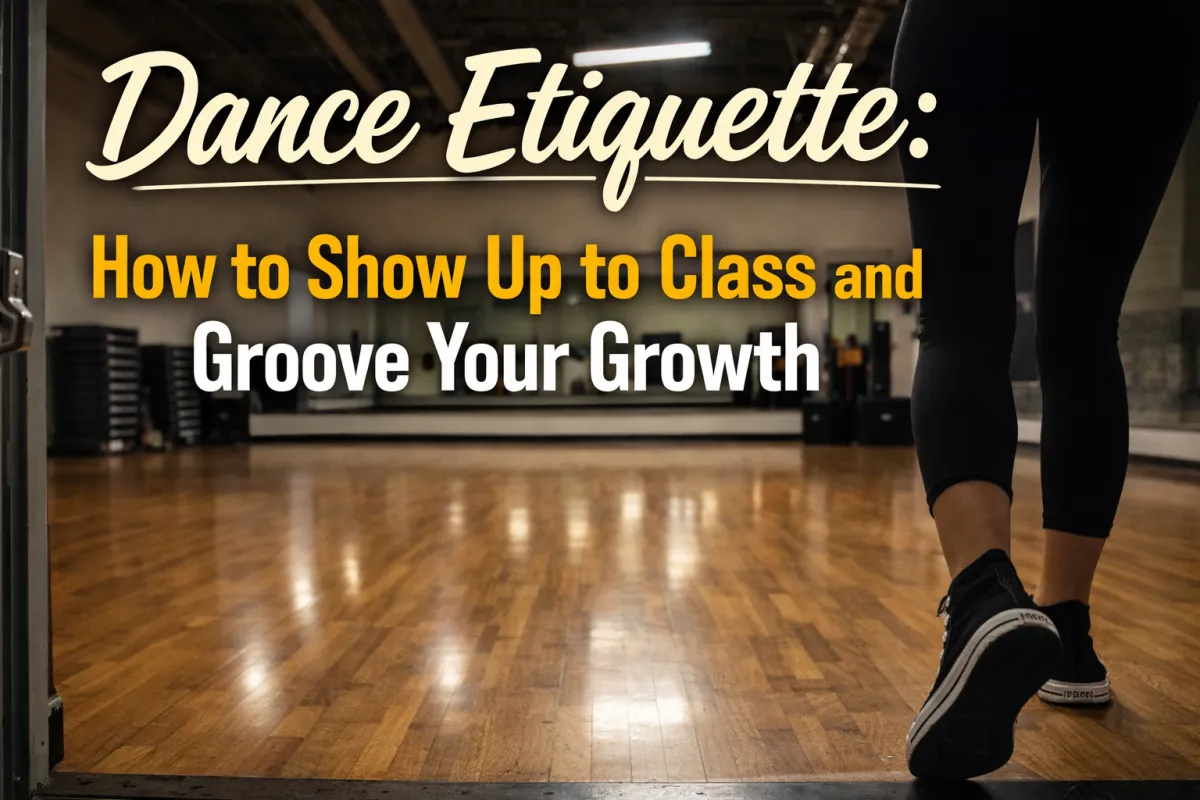 People dancing in a hip hop dance class, following choreography together in a studio