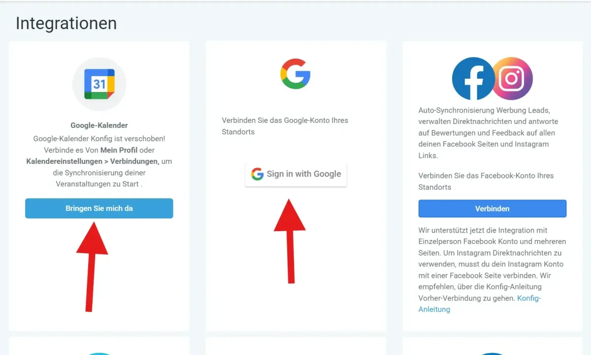Software Beschreibung - Google verbinden