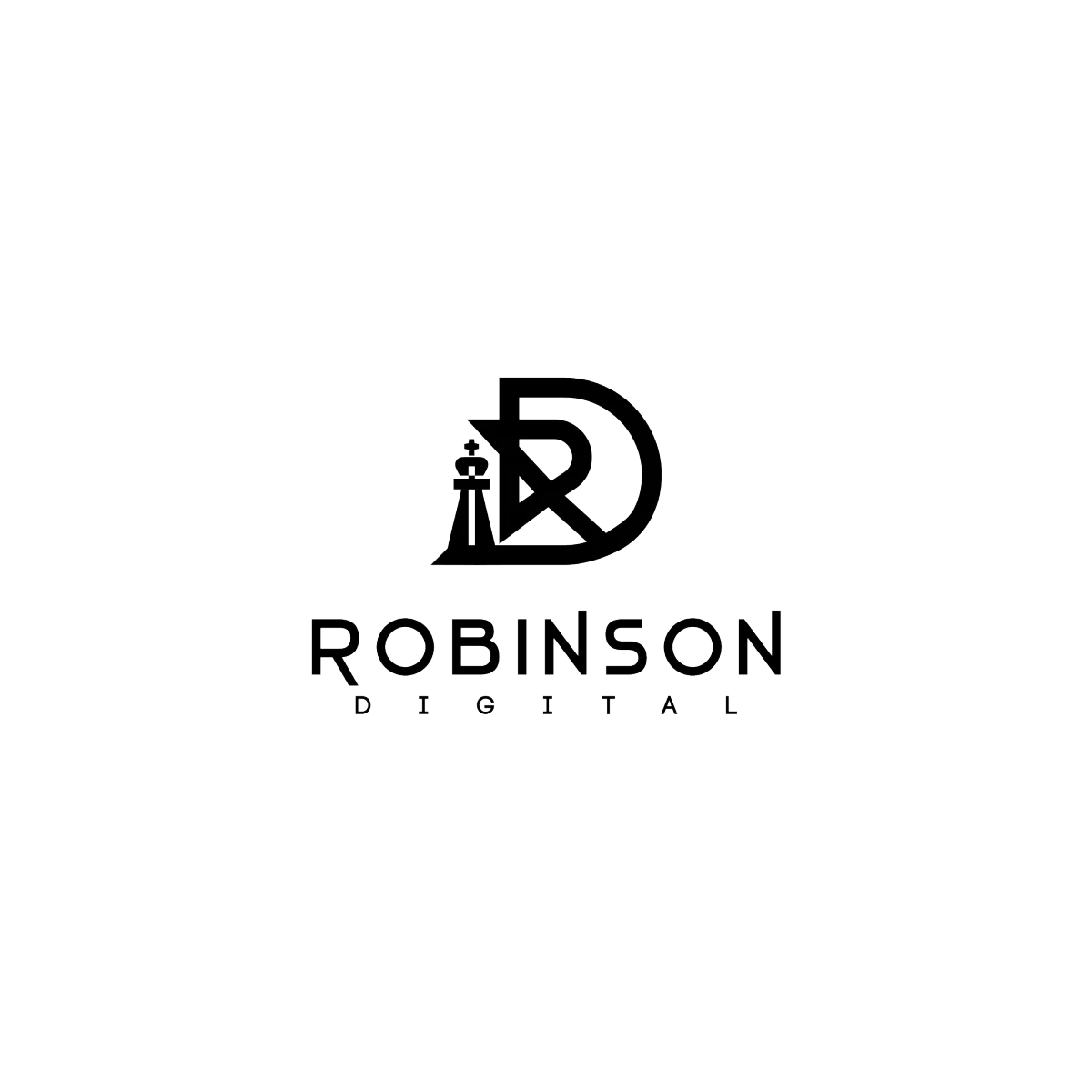 "Robinson Digital black logo - website development and digital marketing agency in Mildura.