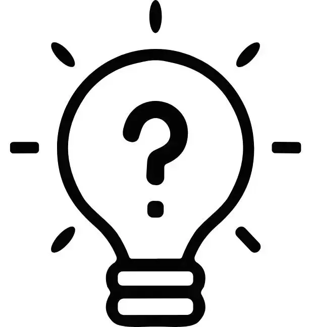 Lightbulb icon with a question mark for the wild yam cream FAQ section.