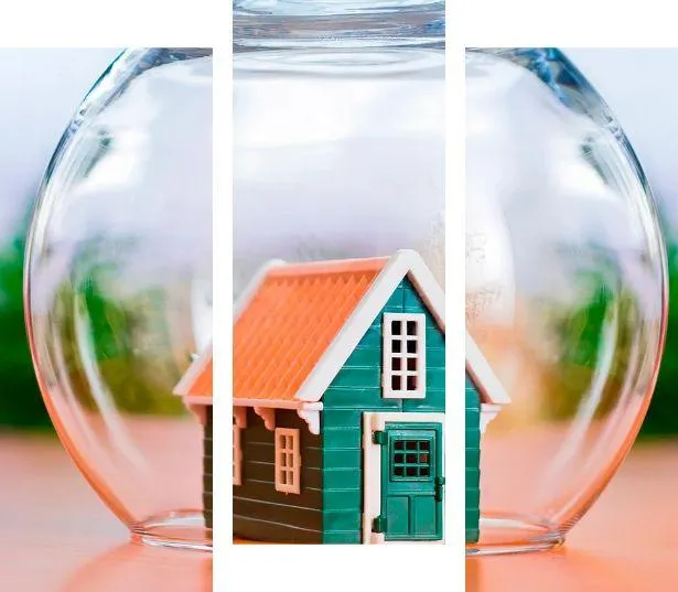 house in a glass bubble