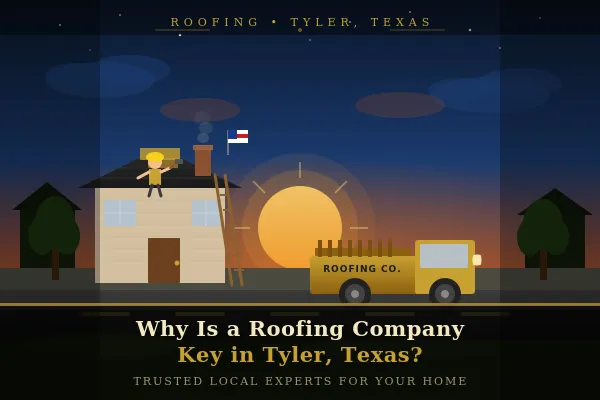 Tyler Texas roofing company inspecting storm damage on residential roof