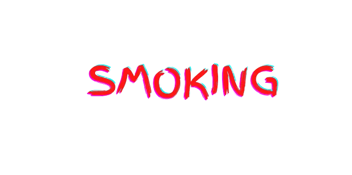 "Smoking" sign in red and pink.