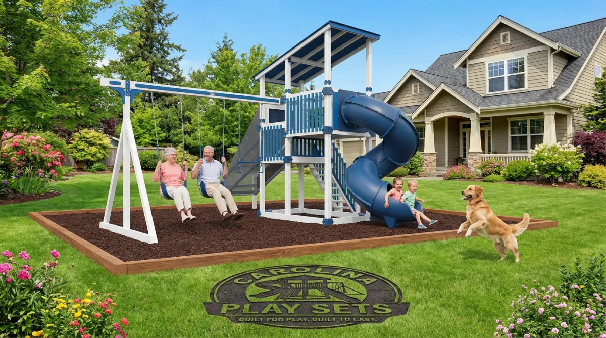 People fishing by a calm lake in a park.