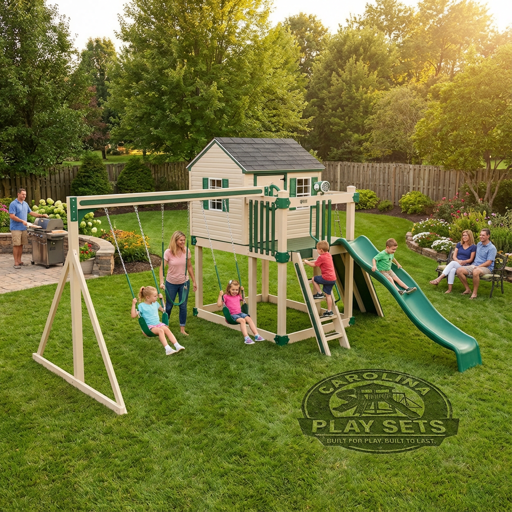 People fishing by a calm lake in a park.