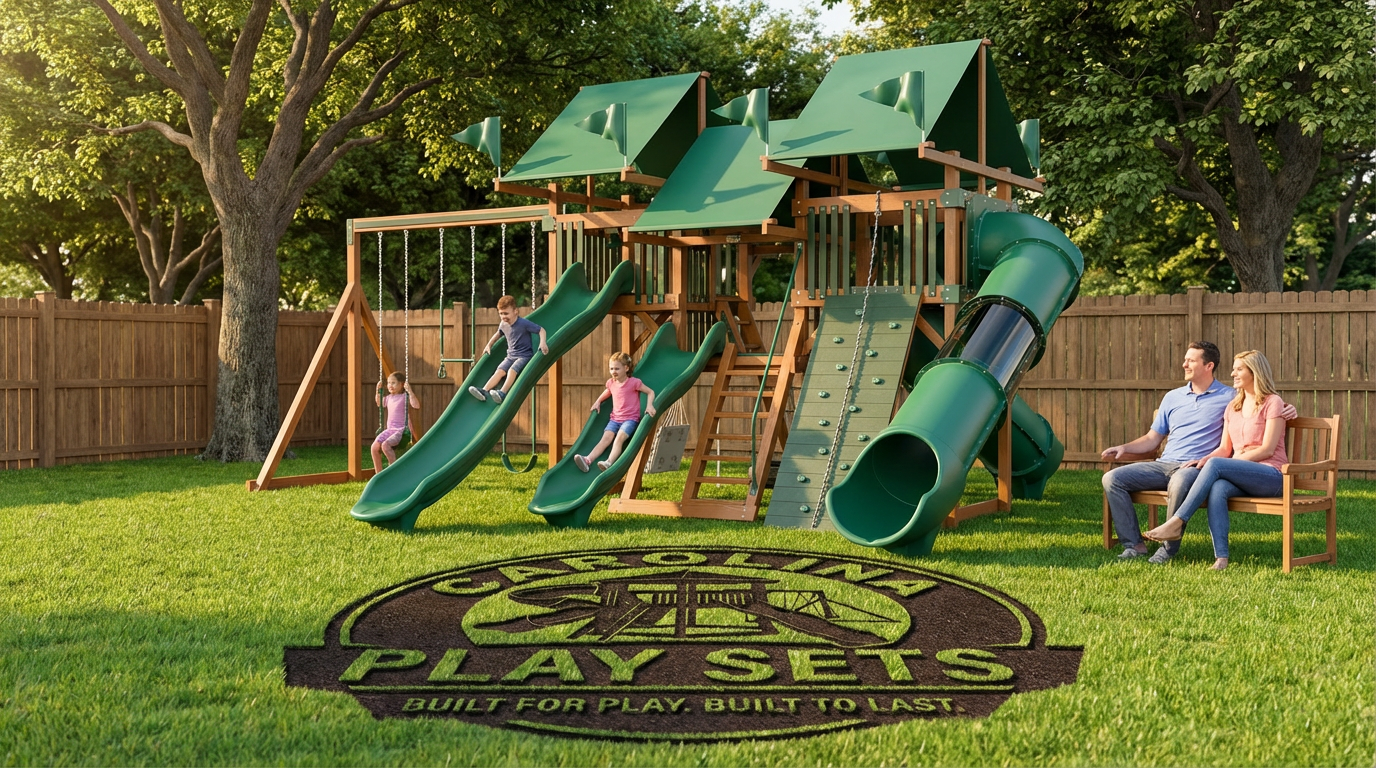Aerial view of a suburban neighborhood with green trees.