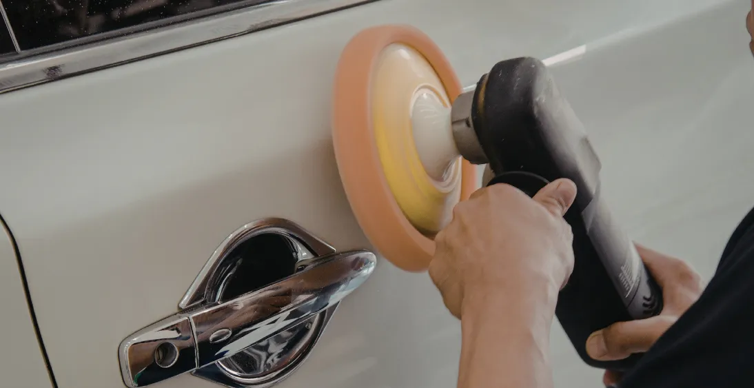 Buffing marks off a white car