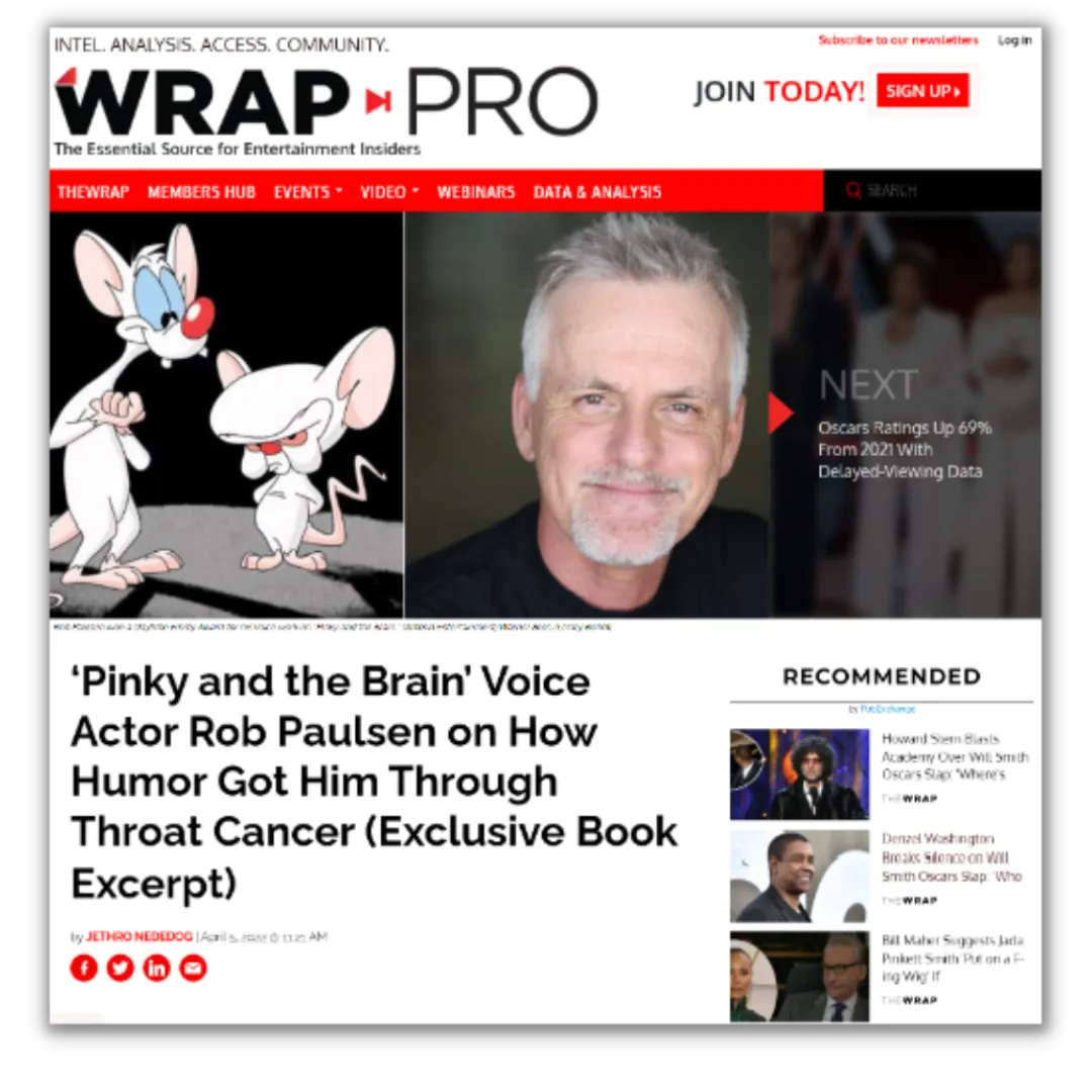 image of ‘Pinky and the Brain’ Voice Actor Rob Paulsen on How Humor Got Him Through Throat Cancer (Exclusive Book Excerpt)