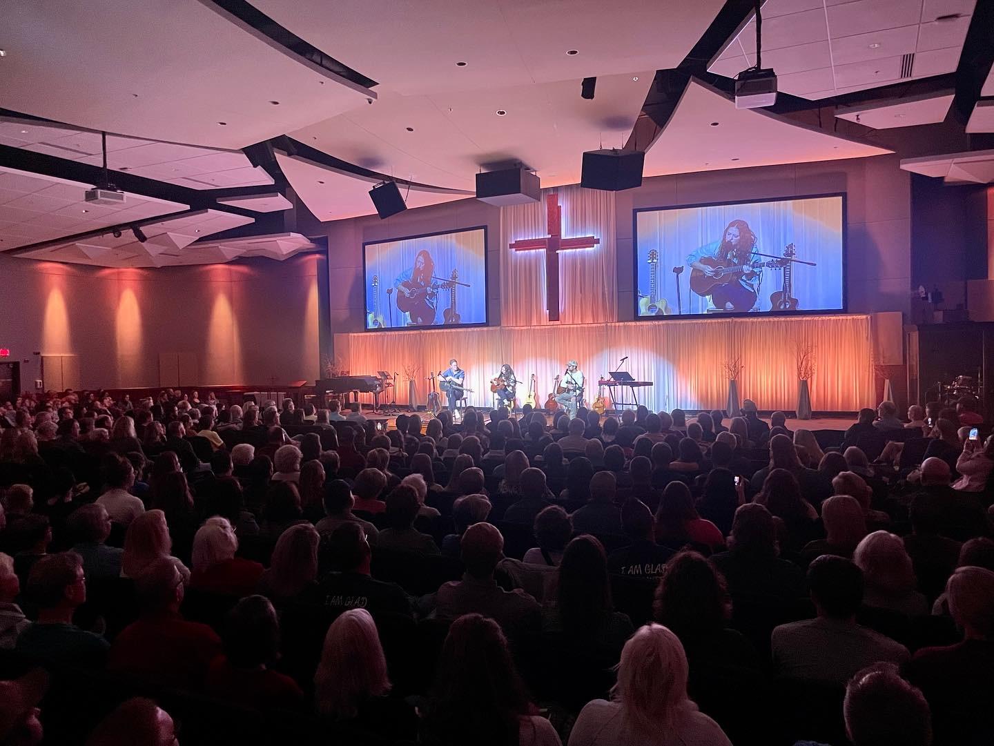 Jason Gray playing live at a church on the Acoustic Storytime Tour