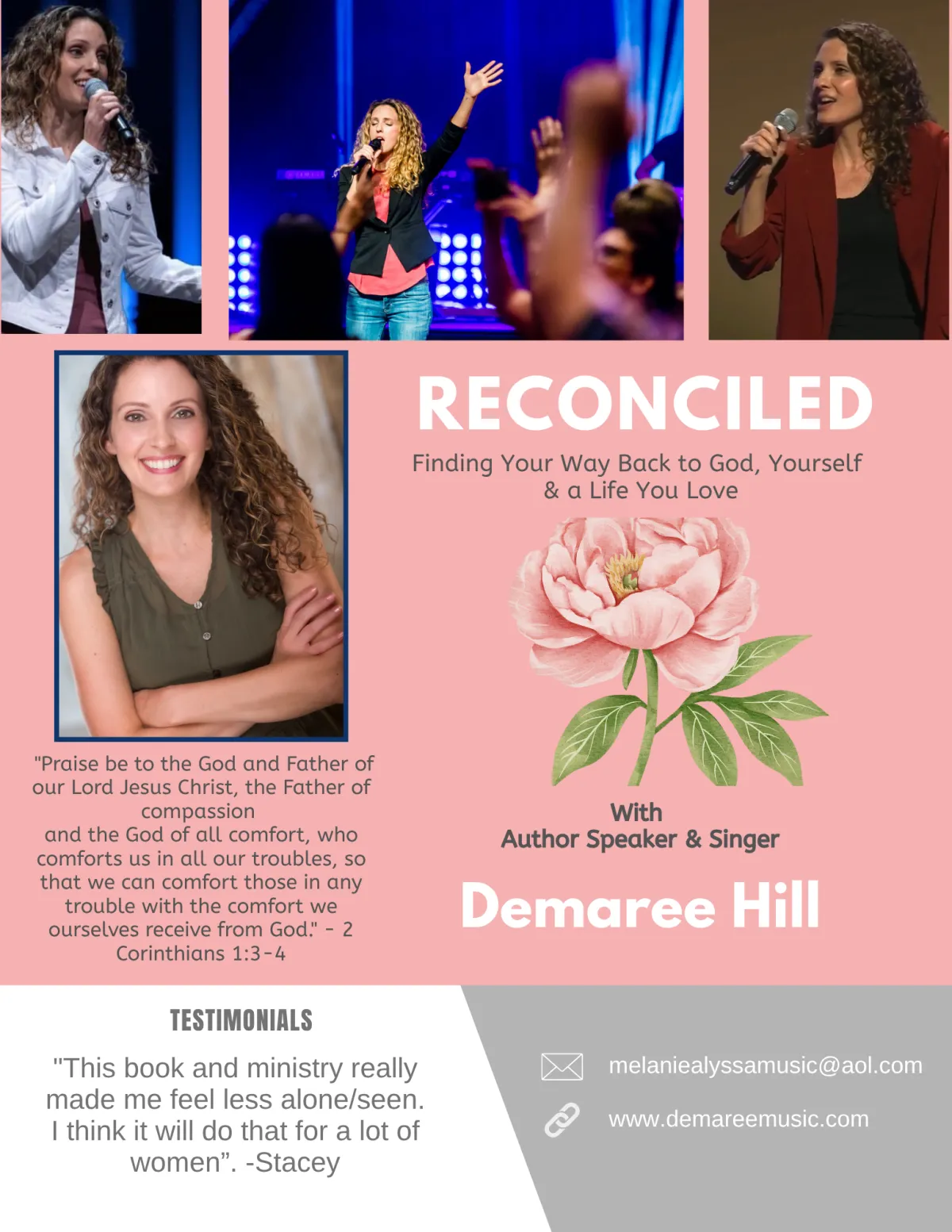 Reconciled Women's Event Information with Spearker Demaree Hill Page