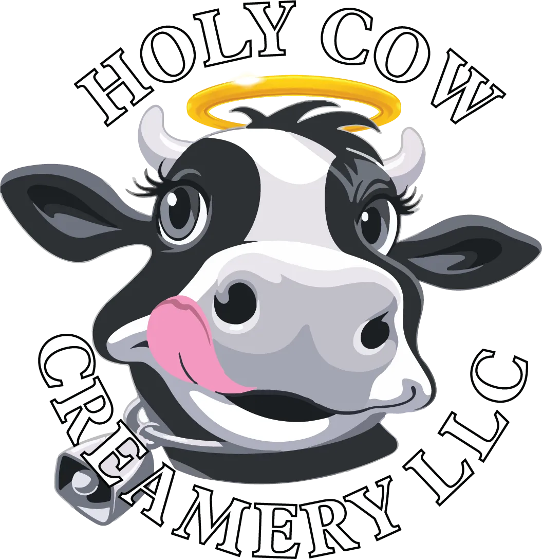 Holy Cow Creamery is a family-owned, licensed raw dairy farm located in Comal County, Texas Logo