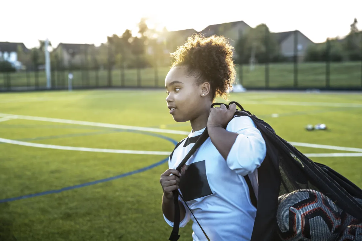 young African American female soccer player