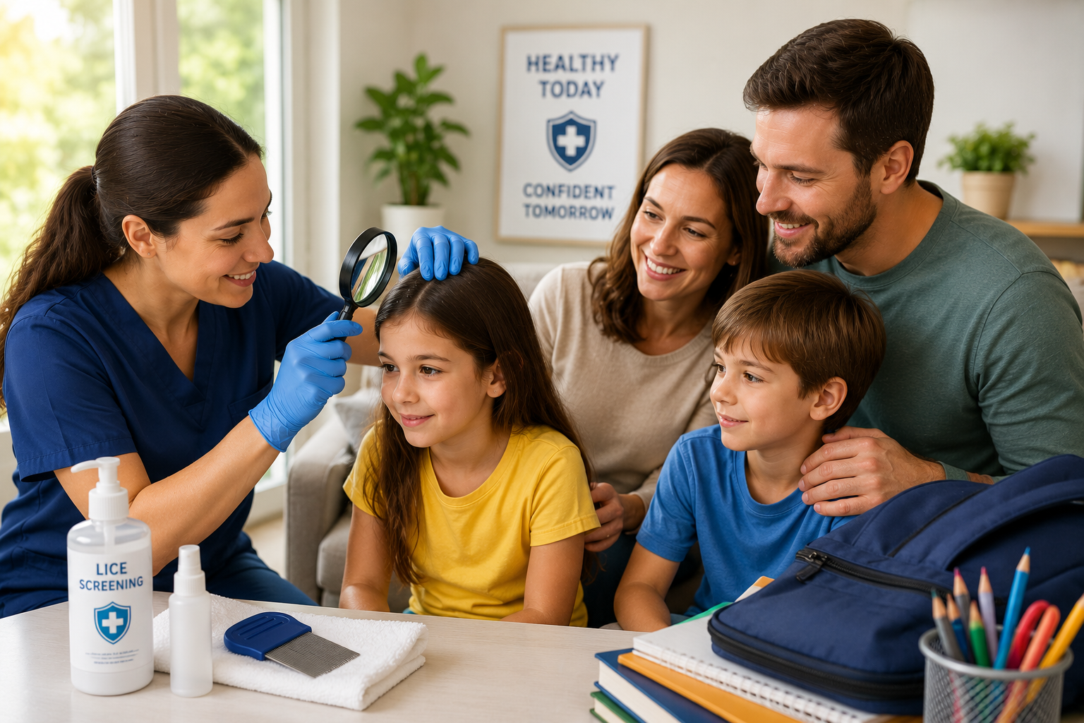Family Lice Screening Before School Season