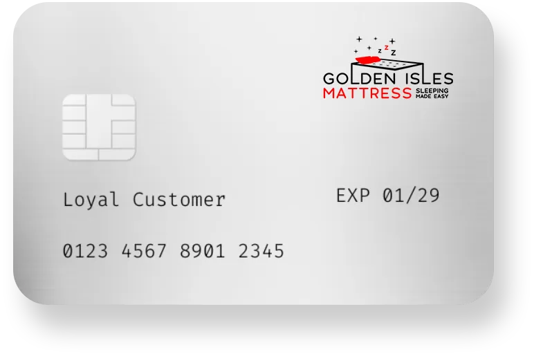Mock ATM with Golden Isles Mattress Logo