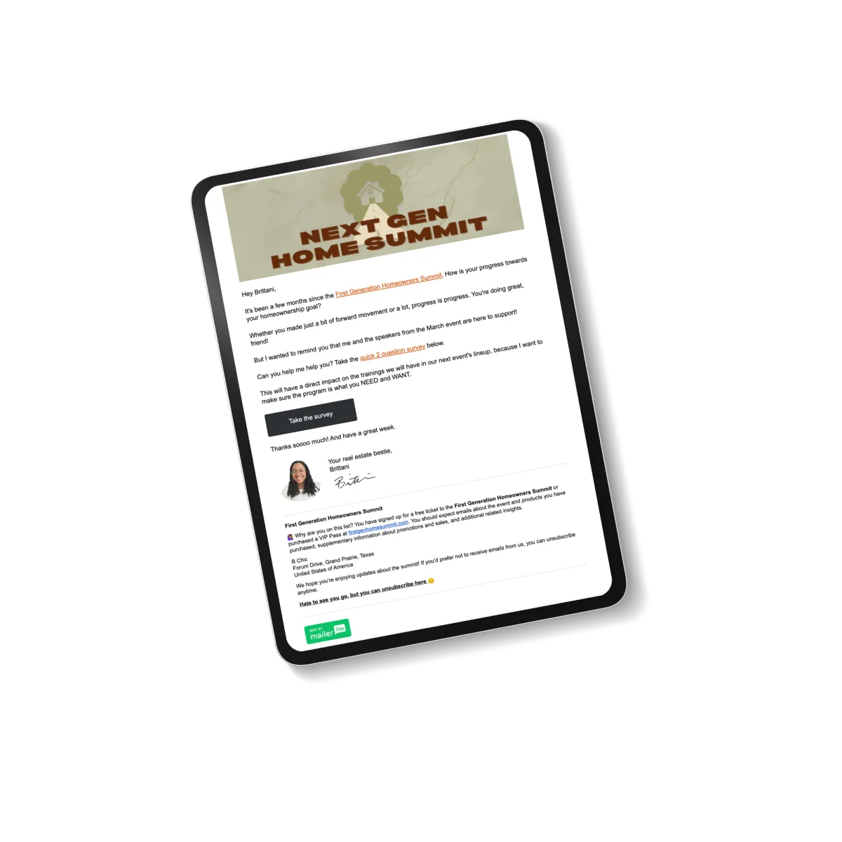 Accountability email check-ins