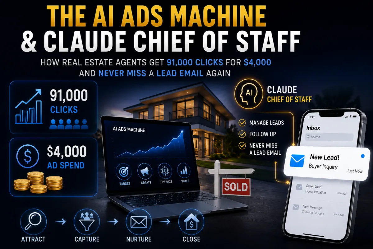 he AI Ads Machine and Claude Chief of Staff: How Real Estate Agents Get 91,000 Clicks for $4,000 and Never Miss a Lead Email Again