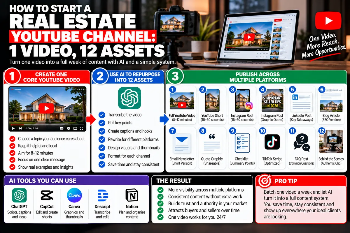 How to Start a Real Estate YouTube Channel: 1 Video, 12 Assets