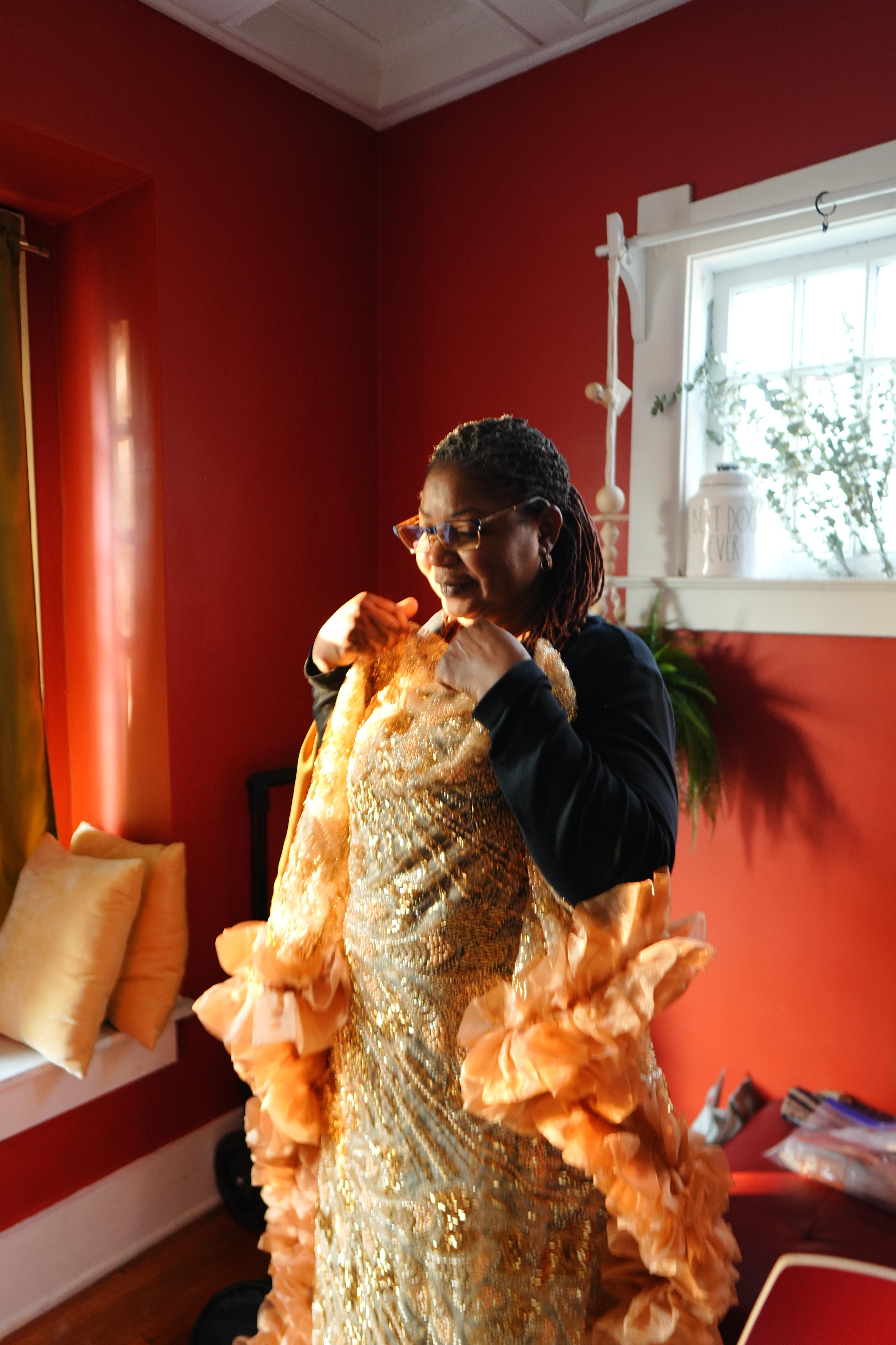 Editorial documentary portrait of an MC hosting a vibrant Nigerian celebration