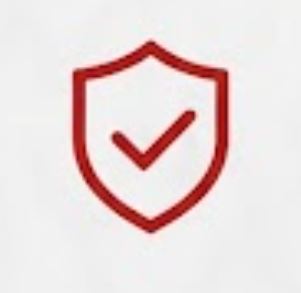 Red line-art icon representing locally owned.