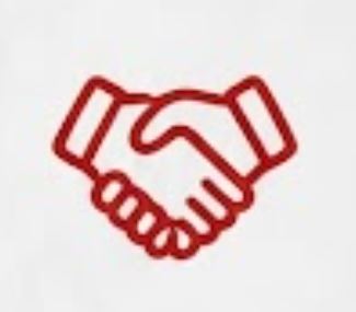 Red line-art icon representing quality work.