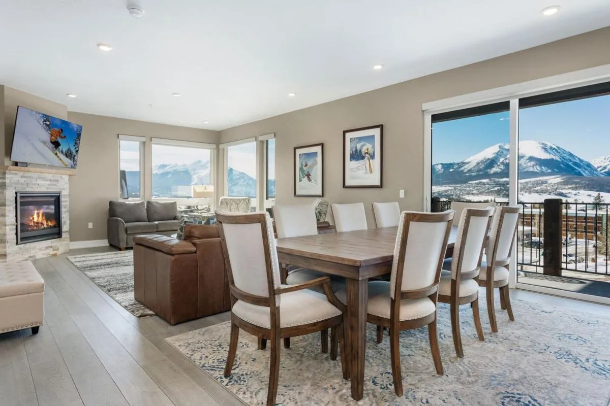 bedroom with a mountain view