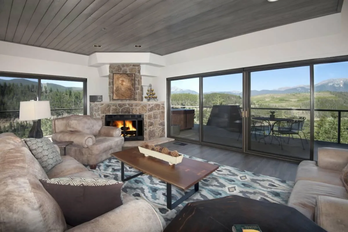 bedroom with a mountain view