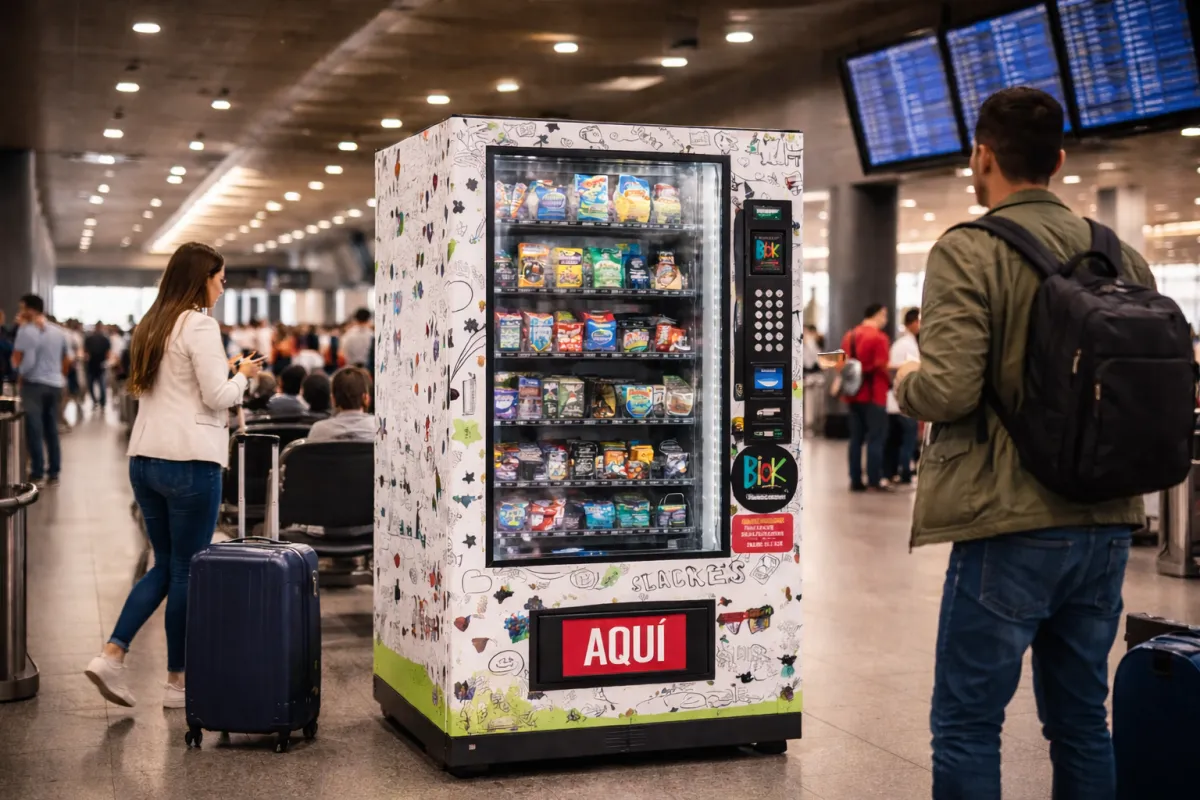 Maquina vending Biok en aeropuerto
