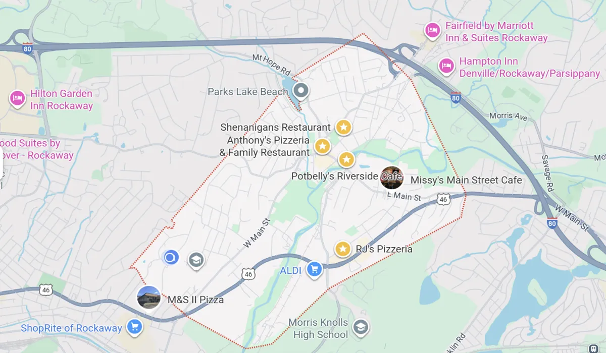 map of rockaway borough NJ