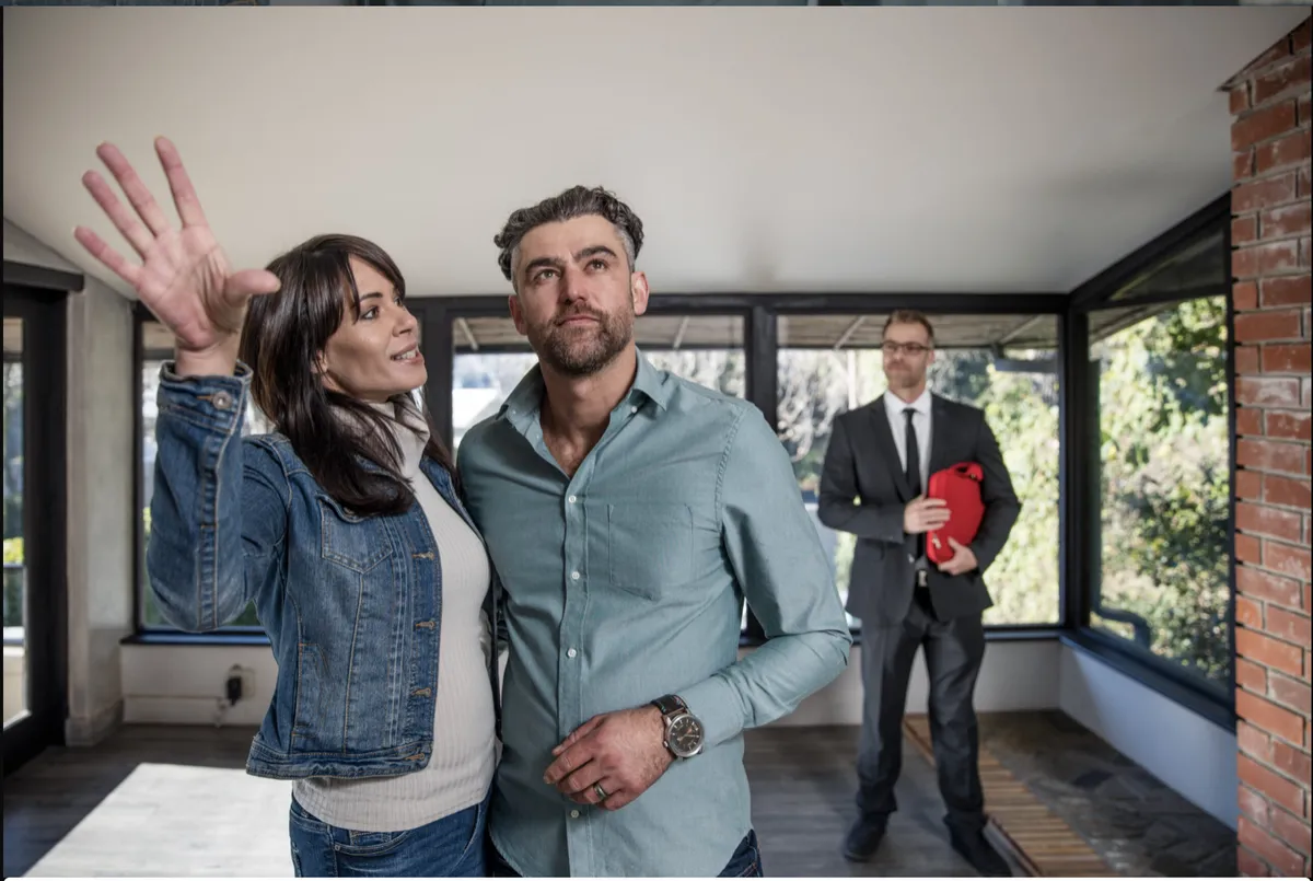 couple looking at houses
