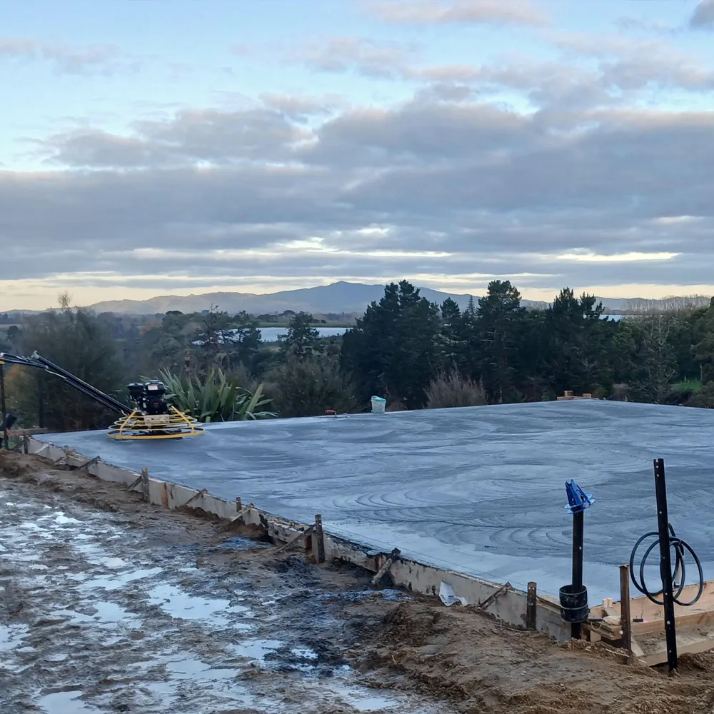 Smooth powerfloated concrete shed floor