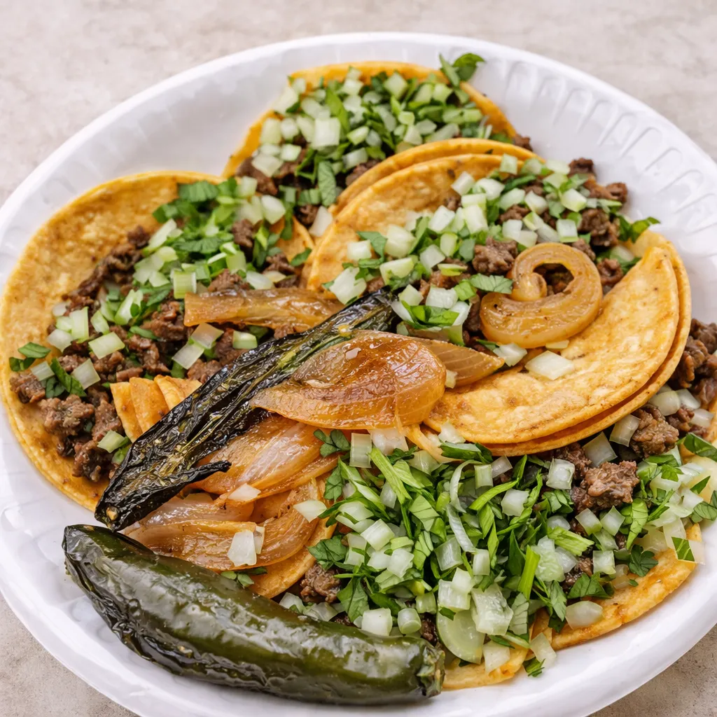 Tacos with fresh lime and salsa at Tacos Colima.