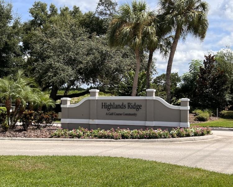 Highlands Ridge Homes front sign